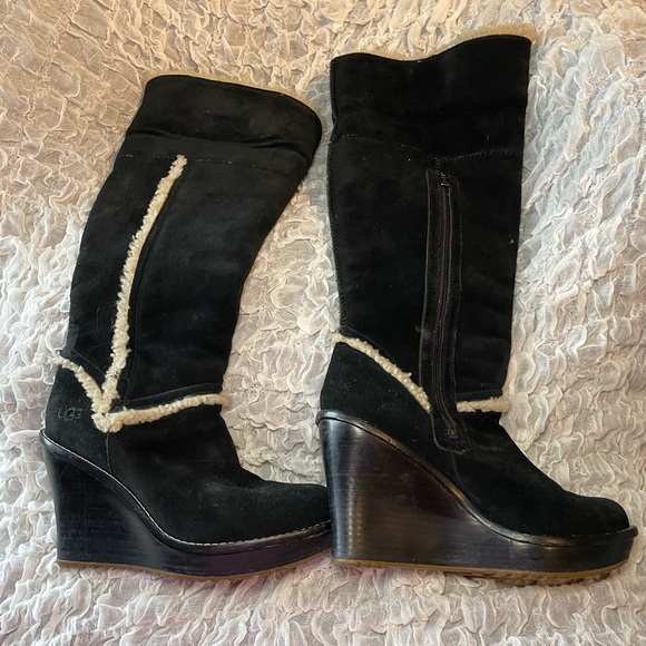 UGG Aubrie Wedge Knee High Boots - Picture 3 of 6